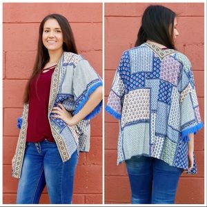 ❌❌SOLD: Multi-Pattern Cardigan with Blue Frills